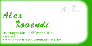 alex kovendi business card